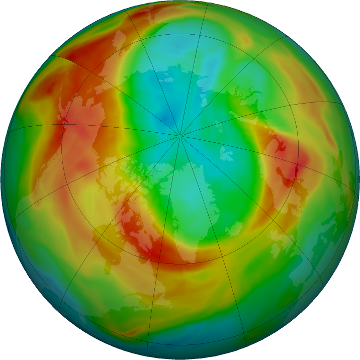 Arctic ozone map for 23 February 2020
